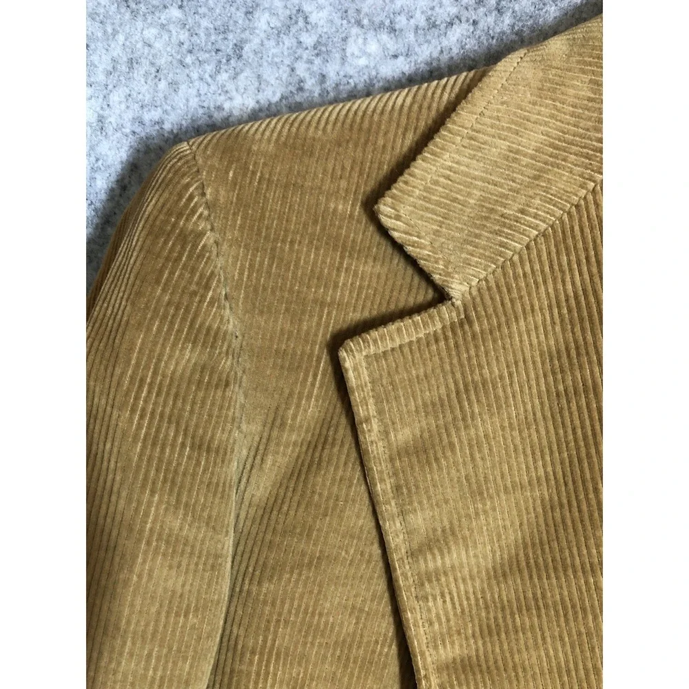 PBM Clothes Blazer Mens 40L Brown Sport Coat Jacket Corduroy Business Casual USA